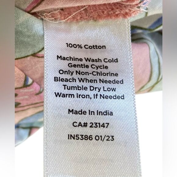 Talbots 100 % Cotton Pink and Blue Parrot Sleeveless Top. Size XL - Picture 8 of 8